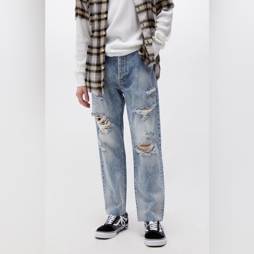 PacSun Sawyer Medium Indigo Vintage Loose Jeans Men’s size 28 28x28 ripped jean